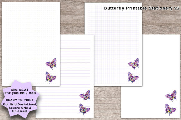 Download Butterfly Printable Stationary V2 - Stationary Collection
