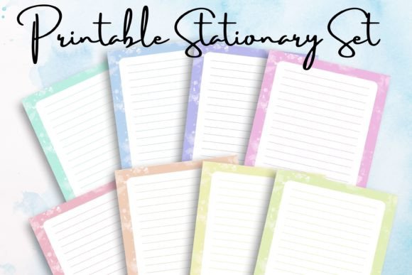 Download Printable Stationary Pastel Splatter Set - Stationary Collection