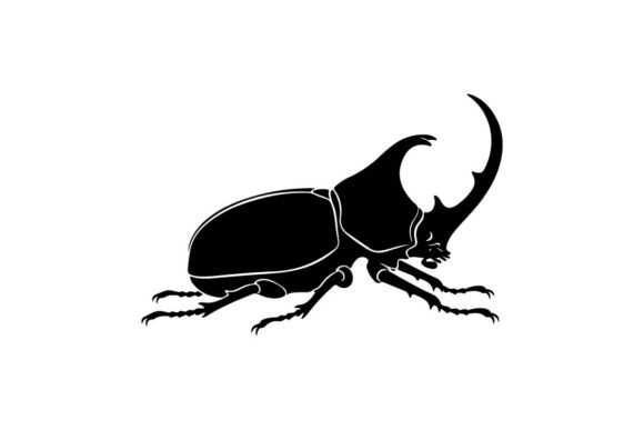 Download Silhouette of a Stag Beetle with Distinct Horn - Distinct Collection