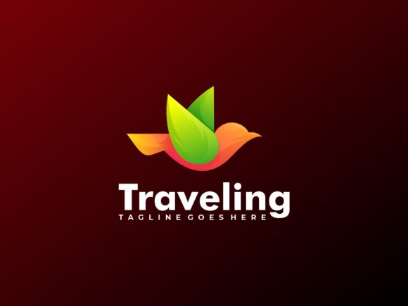 Download Bird Travelling Gradient Colorful Logo - Logo Collection